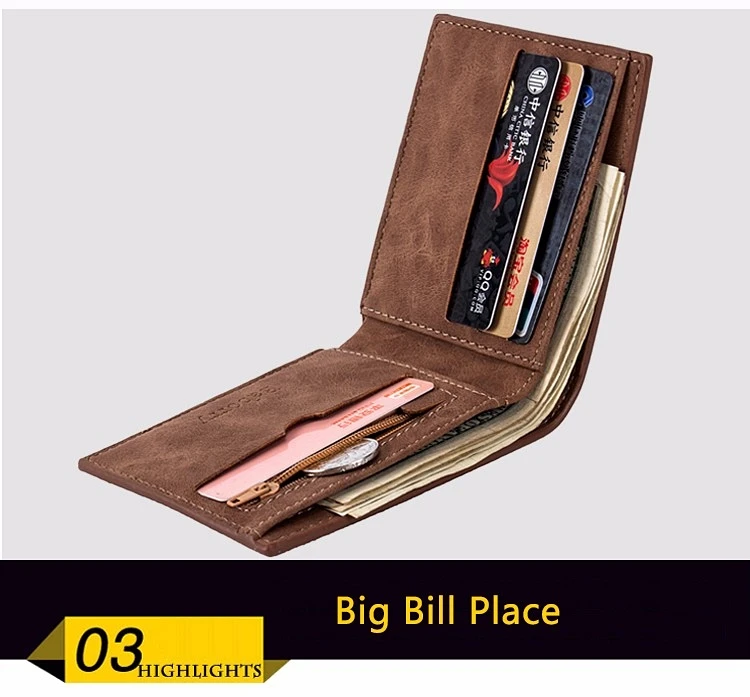 New Men Wallets Small Money Purses Wallets New Design Dollar Price Top Men Thin Wallet With Coin Bag Zipper Wallet L027