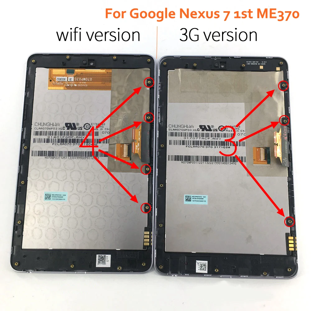For ASUS Google Nexus7 2012 1st ME370 Wifi LCD Touch Screen Digitizer Assembly F 