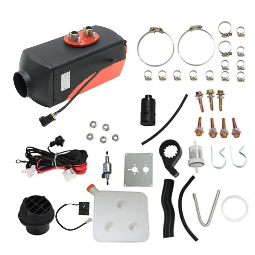 

12V 3KW Parking Diesel Air Heater Single-hole Switch with Muffler Universal For Tank Vent Duct Thermostat Caravan