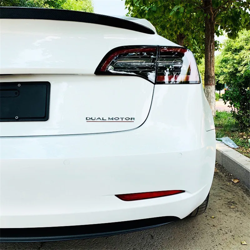 Для Tesla модель 3 Dual Motor наклейки 3D автомобильный хромированный abs-пластик наклейка на багажник наклейка значок наклейка модификации аксессуары для укладки