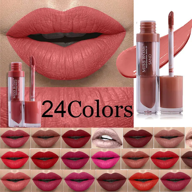 Матовая жидкая губная помада водостойкая долговечная блестящая металлическая