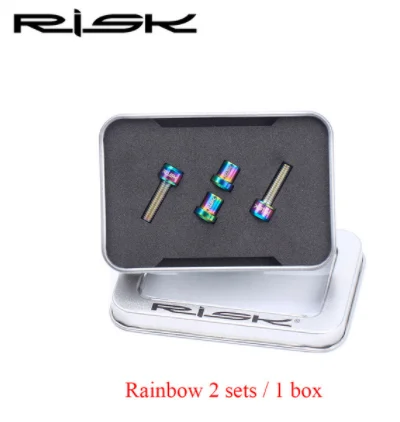RAINBOW Ti титановые болты для велосипеда, руль для велосипеда, углеродный стержень болт с шайбой m5x18mm шоссейные велосипеды вилка, замок гайка - Цвет: RAINBOW