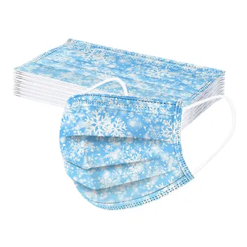 

20pc Adult's Mask Printed Disposable Dustproof Anti-pollution Non-woven Mouth Face Mask Elastic Breathable Earloops Mask Masque