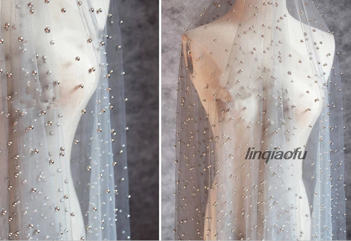 Трехмерное шифрование ручной работы с жемчужными бусинами перспективная сетчатая ткань платье высокого класса свадебное платье ткань