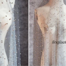 Трехмерное шифрование ручной работы с жемчужными бусинами перспективная сетчатая ткань платье высокого класса свадебное платье ткань