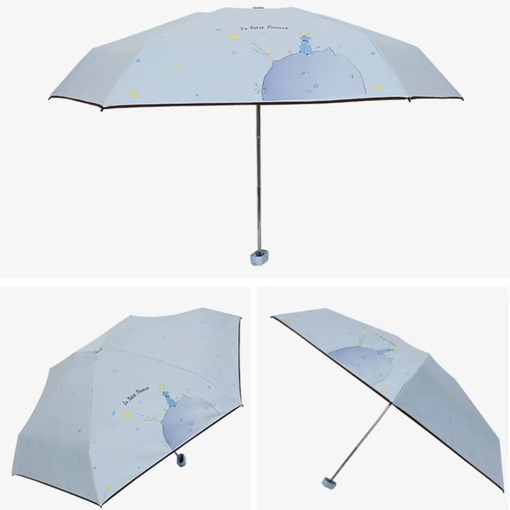 Защита от солнца, УФ-защита, черный пластиковый маленький зонт для принца, пять раз, мини-зонт от солнца, двойной Зонт от солнечного дождя