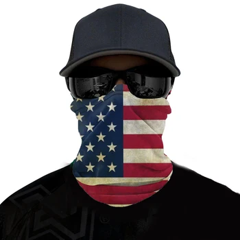 

3D Magic Bandana Scarf USA National Flag Print Outdoor Sports Neck Face Mask Fishing Cycling Hiking Anti UV Unisex Scarves