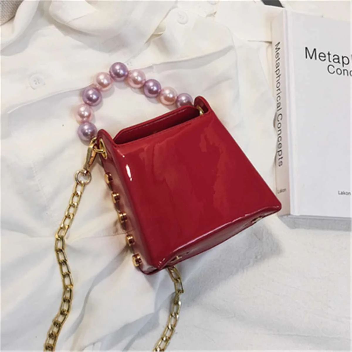 Red Small Модная обувь из искусственной кожи Для женщин цепи сумки на плечо для Для женщин Дорожные сумки из натуральной кожи; роскошная женская обувь, расшитая зелеными черная кожаная сумка женская сумка через плечо - Цвет: Red Small