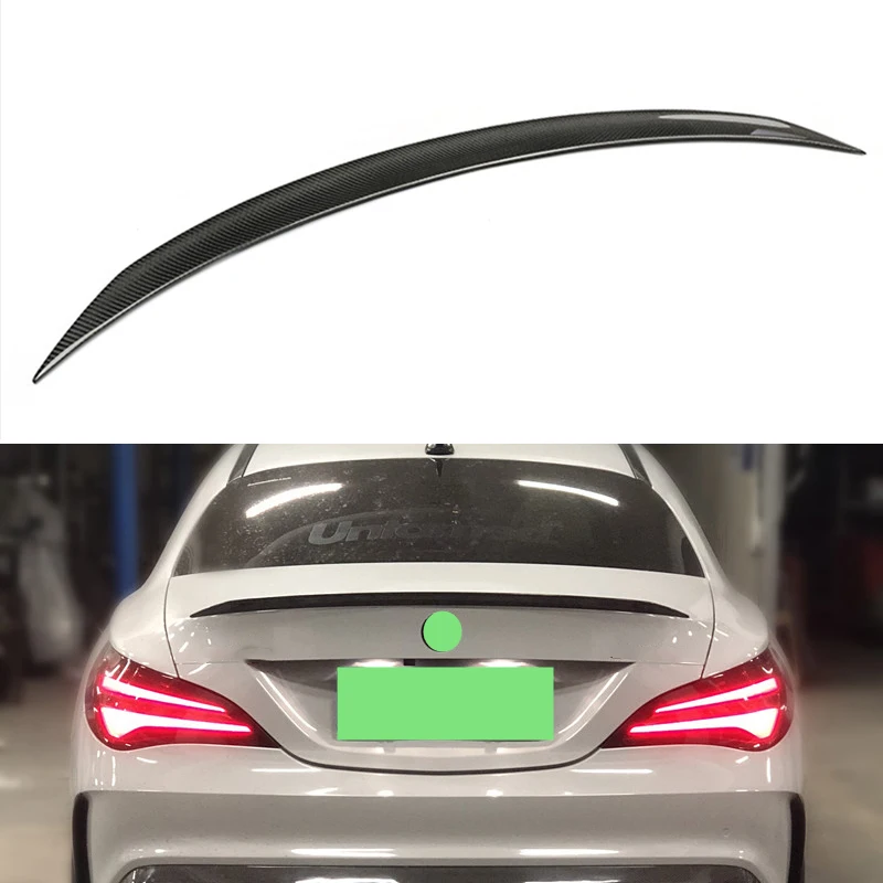 Спойлер для Benz CLA Class W117 2013-19 лет глянцевый черный из углеродного волокна заднее