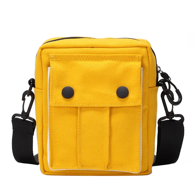 

Ougger Mini Crossbody Bags for Women with Wide Shoulder Strap Shoulder Bags Summer Yellow Canvas Casual Flap Bag with Zipper