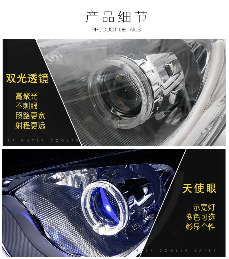Автомобильный стильный головной светильник для ELANTRA 2011- светодиодный головной светильник s для ELANTRA Головной фонарь Angel eye светодиодный передний светильник Bi-Xenon/светодиодный объектив