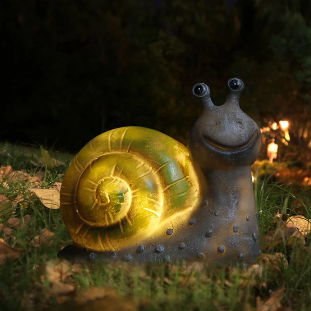 

Garden Yard Courtyard Outdoor Ornament Landscape Snail Shape Solar Lamp Decorative Led Resin Balcony Patio Small Waterproof