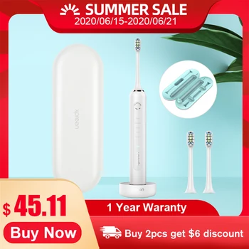 

Electric Toothbrush Xpreen Sonic Electric Toothbrush IPX7 Waterproof Wireless Rechargeable Toothbrush for Adults with 5 Heads