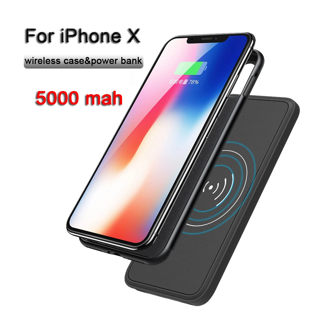 

For iPhone X Wireless Magnetic Battery Case Charging Case For iPhone X Ultra-thin Portable Power Bank Power Case