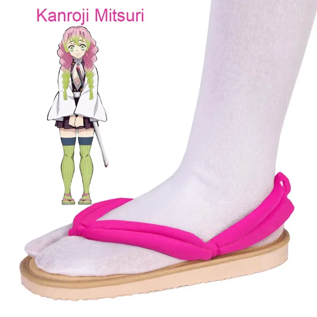 Cosplay Shoes Tanjirou Kamado Nezuko Geta Clogs Demon Slayer:Kimetsu no Yaiba Sandals Shoes Agatsuma Zenitsu Flip Flops G