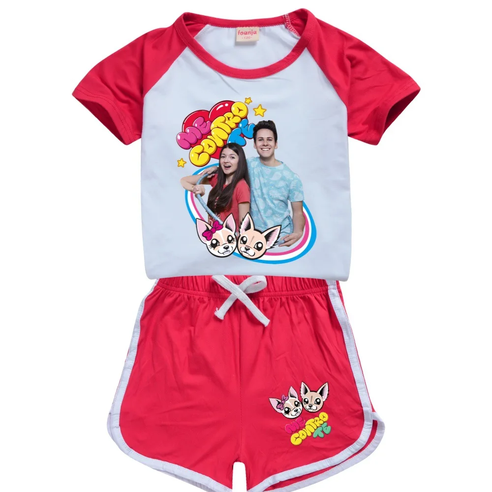 New Kids Baby Girls Clothes Outfits Cartoon Me Contro Te T-shirt Shorts Children Home Casual Sports Short-sleeved Pyjamas Suit