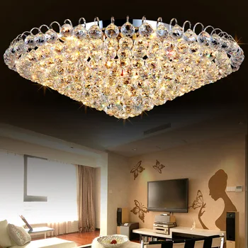 

NEW Led Luxury Hotel ceiling light Bedroom Round K9 Crystal lamp Living room Restaurant Kitchen Aisle Balcony