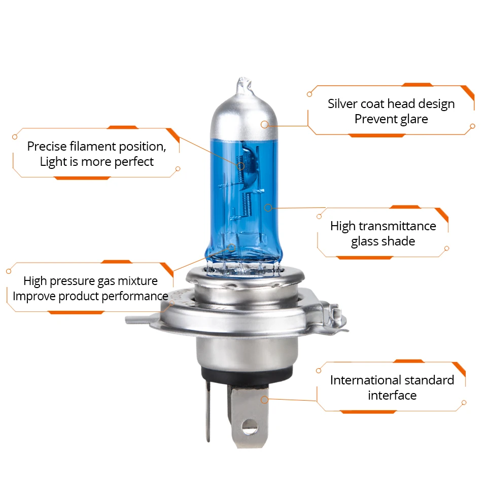 H4 H7 галогенная лампа 55 Вт 100 6500K Белый Подол короче спереди и длиннее сзади) луч супер яркий автомобиль головной светильник противотуманные лампы ксеноновые Темно-Синий Стекло светильник лампочка 12 в 1 шт./партия
