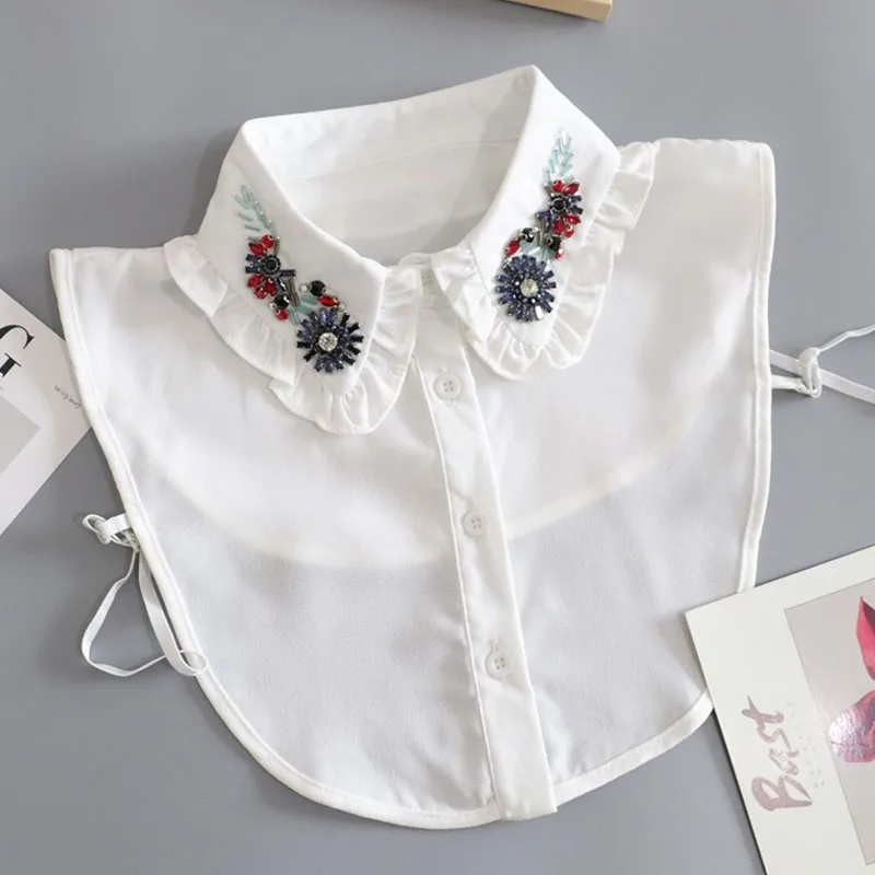 

Elegant Fake Collar Women Detachable Collars White Shirt Fake False Collar Woman Removable Half Shirt Faux Col Blouse Neckwear