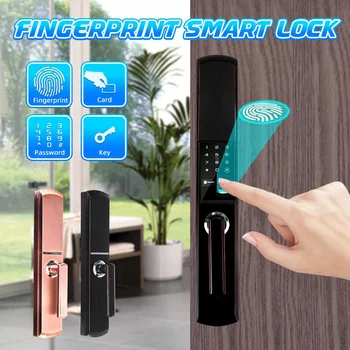 

4 Ways Smart Door Fingerprint Lock Digital Password Touch Electric Lock Anti-theft Security Home Access Control System Kit