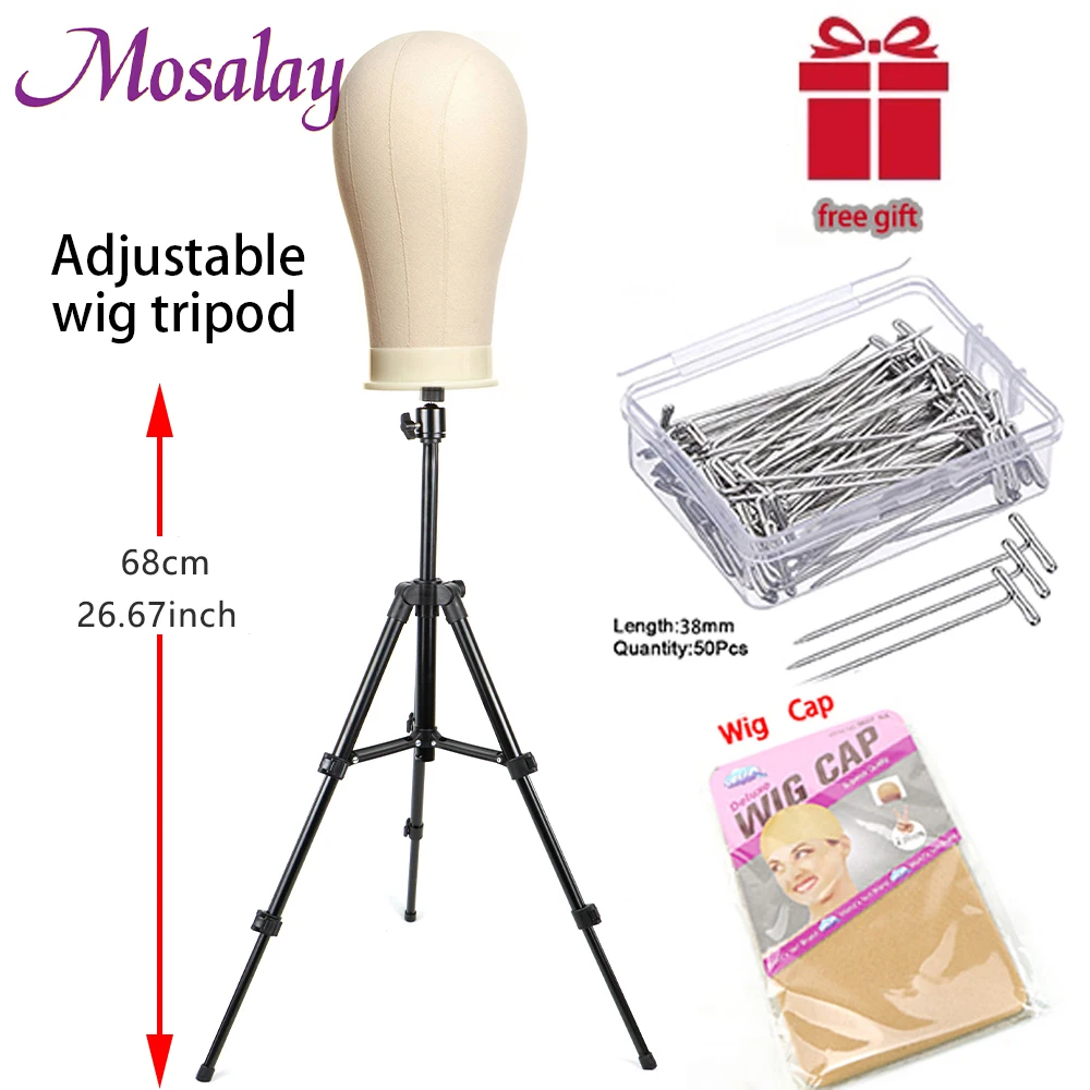 Canvas Block Mannequin Head For Making Wigs With Stand Holder For Styling  Dummy Manikin Head Wig Support Accessories Install Kit