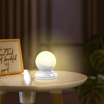 

LED Voice Control Night Light Holiday Breathing Light Learning Table Lamp Smart Home Spherical Light With 16 Colors Dimmable