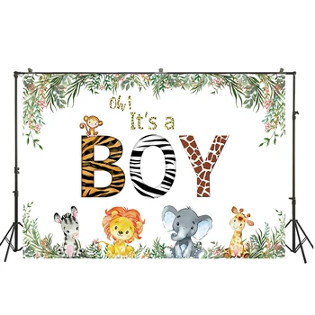 

Jungle Safari It's A Boy Baby Shower Birthday Newborn Portrait Photography Backdrop Photophone Photo Studio Background W-3692