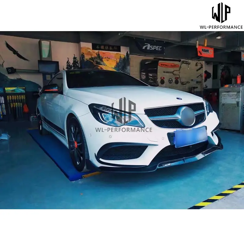 W207 высококачественный передний губной сплиттер из углеродного волокна для автомобиля для merceers-Benz E Class W207 E200 E260 E350 Coupe 14-17