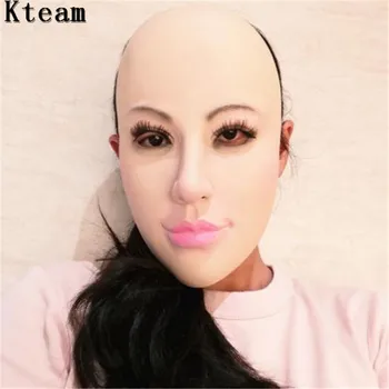 

Realistic Female Mask Sexy Latex Mask Halloween Pretty Angel Face Cosplay Male to Female for Crossdresser Transgender Shemale