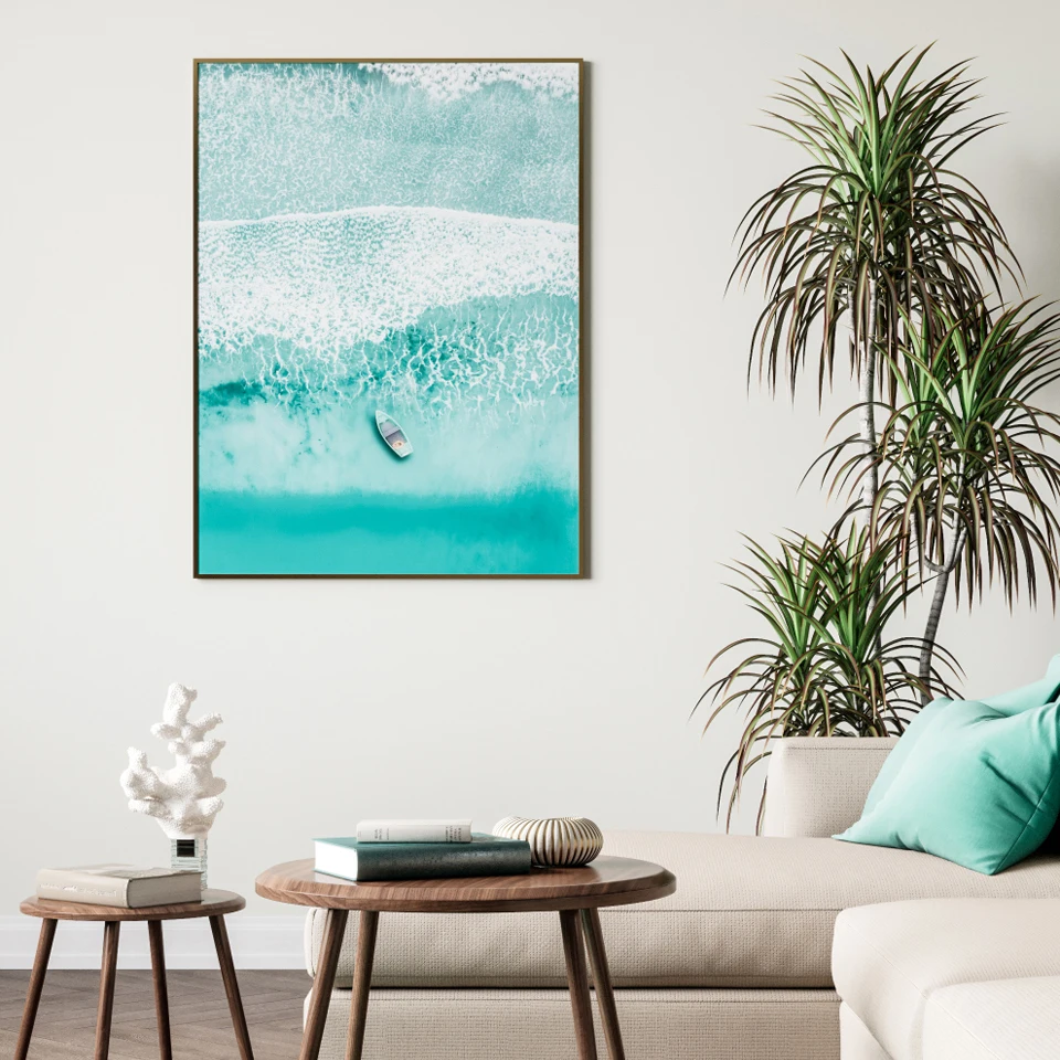 Scandinavian-Tropical-Landscape-Posters-Modern-Prints-Sea-Beach-Bus-Palm-Tree-Wall-Art-Canvas-Painting-Nordic (2)