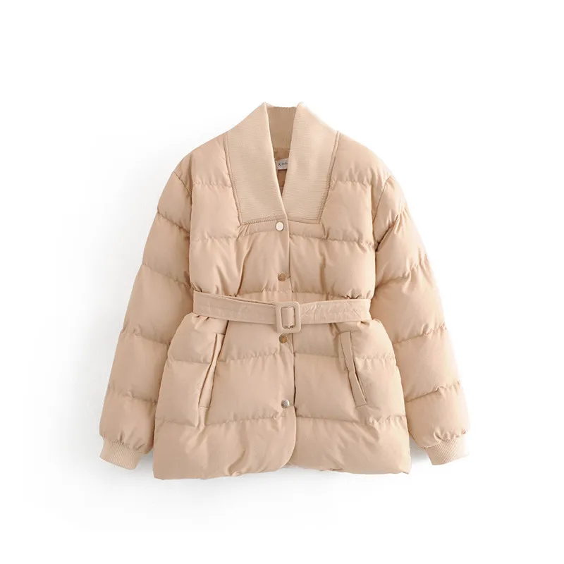 

2018 Europe And America Winter New Style WOMEN'S Dress Thread Collar Corset Cotton Overcoat Women's