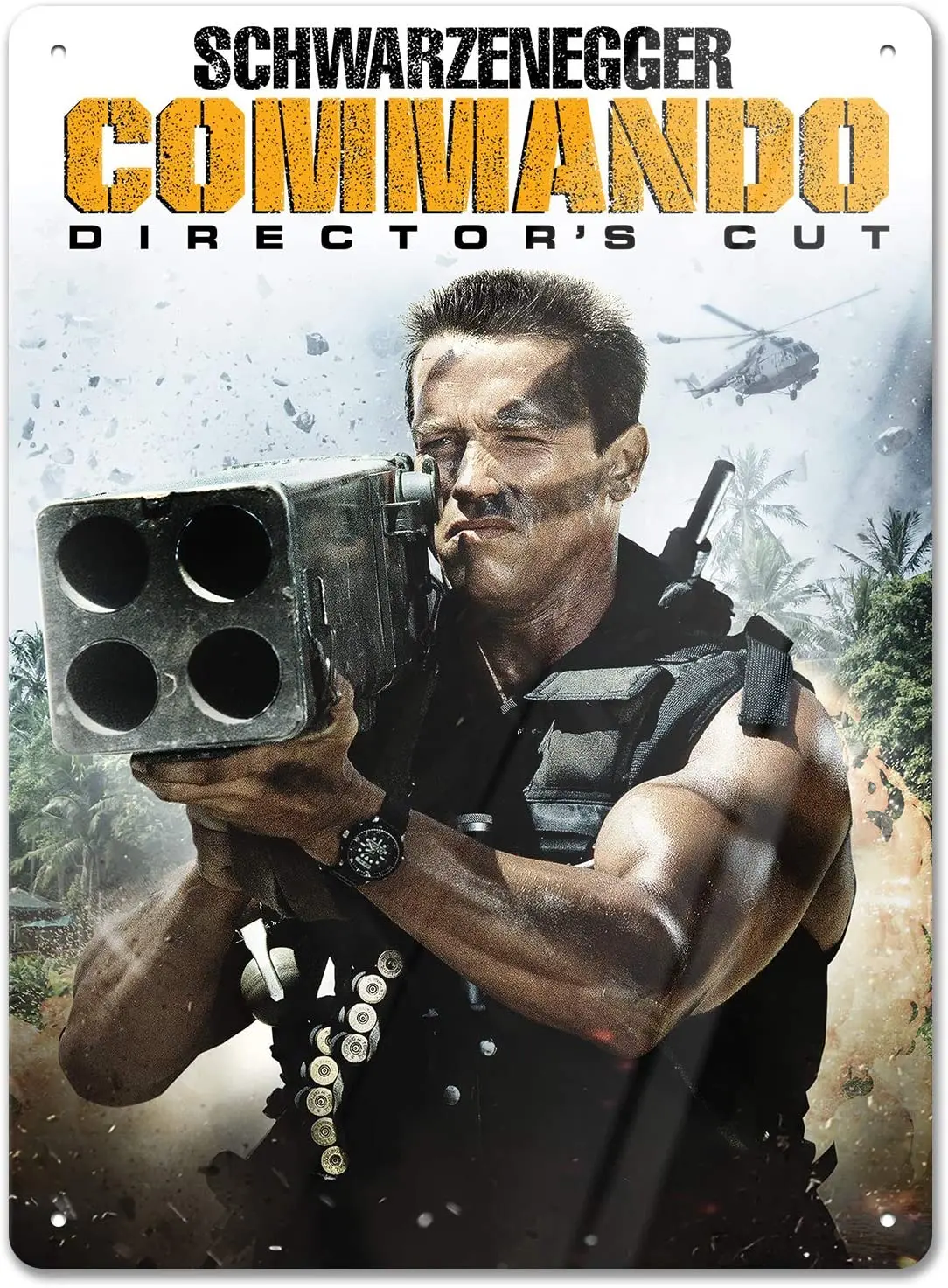 War Movie Commando (1985) Poster Retro Metal Sign 8x12inch Home Bar Restaurant Garage Cafe Art Gift | Дом и сад