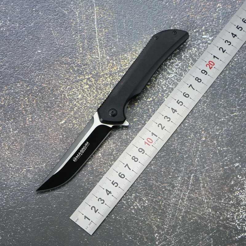 

TIGEND OEM T011 folding knife 440A blade black G10 handle outdoor camping hunting multi-function pocket fruit knife EDC Tool
