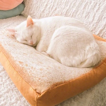 

Cat Bed Removable Design Dog Kennel Pet Toast Bread Cat Dog Mats Soft Bed Rug Cushion Wash Detachable Soft Small Dog Beds