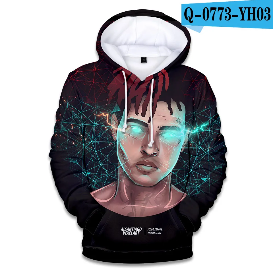 Толстовки с 3D принтом Xxxtentacion, Толстовка для мужчин/Wo, мужские толстовки, рэпер певец, одежда для мальчиков и девочек, одежда на осень и зиму - Цвет: As Picture