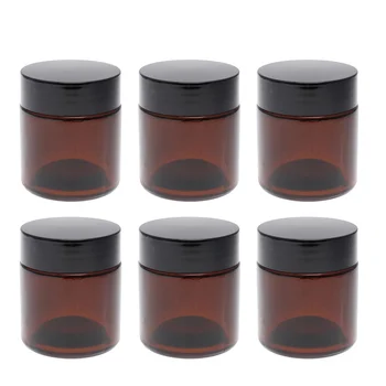 

6pcs Cream Bottle Empty Durable 100g Practical Separated Glass Travel Cosmetic Cream Bottle Box Container
