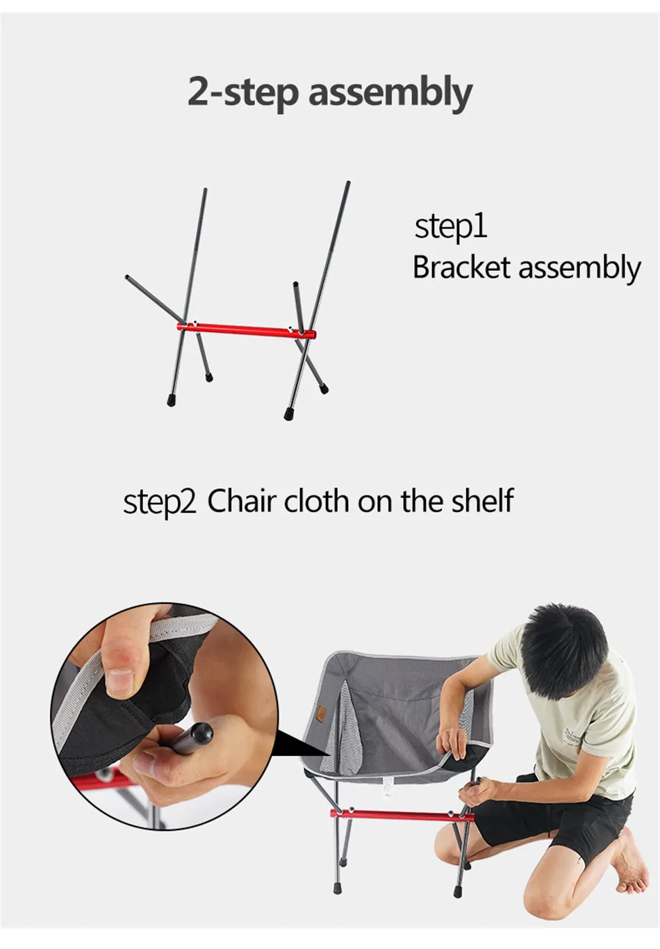 Outdoor Camping Convenient Aluminum Alloy Chair Camping Fishing Folding Moon Chair Travel Picnic Leisure Beach Director Chair