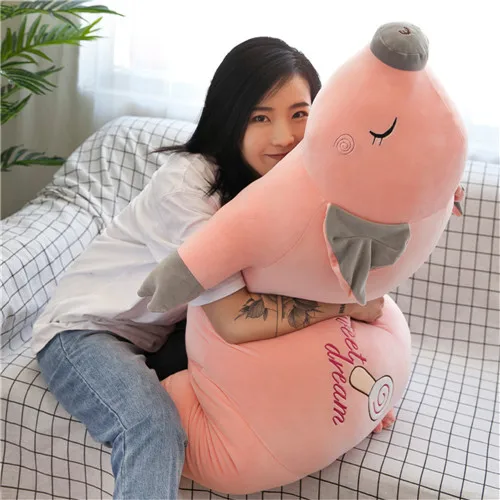 Fancytrader 47'' Kawaii Giant Plush Piggy Pillow Cute Stuffed Fat Pig Toy Doll Sleeping Pillow for Kids Girls Gift 120cm (4)