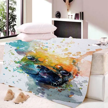 

Custom DIY Print 3D Blanket on Beds Dog Animal Printed Throw Blanket for Adult Kid Portable Wearable Travel Plush Blanket