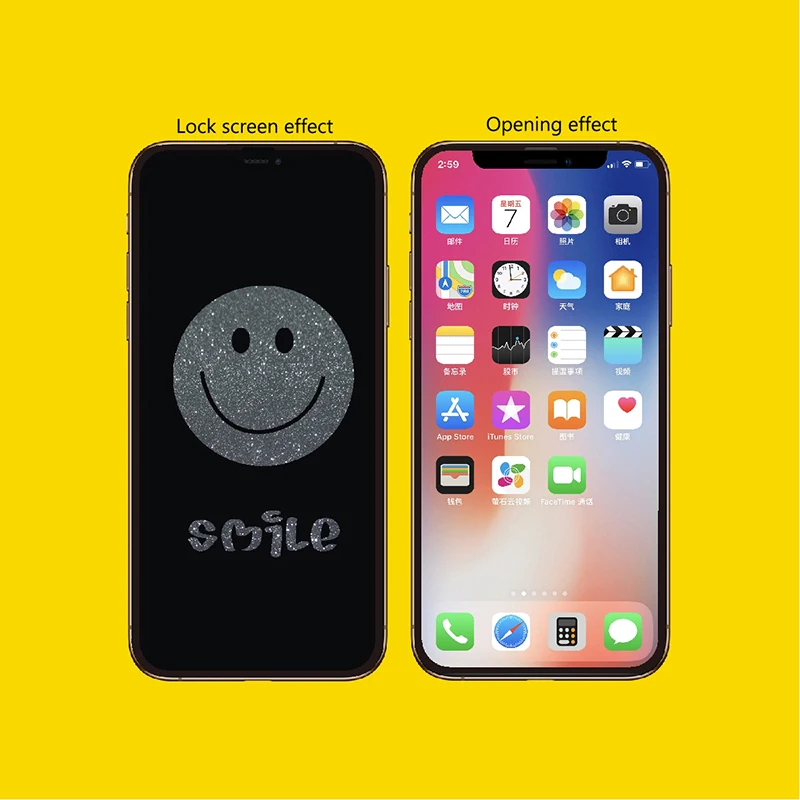 Smile Премиум чехол для телефона для IPhone 11 11Pro 11 Pro Max скрытый узор против отпечатков пальцев закаленное стекло экран - Цвет: Smile