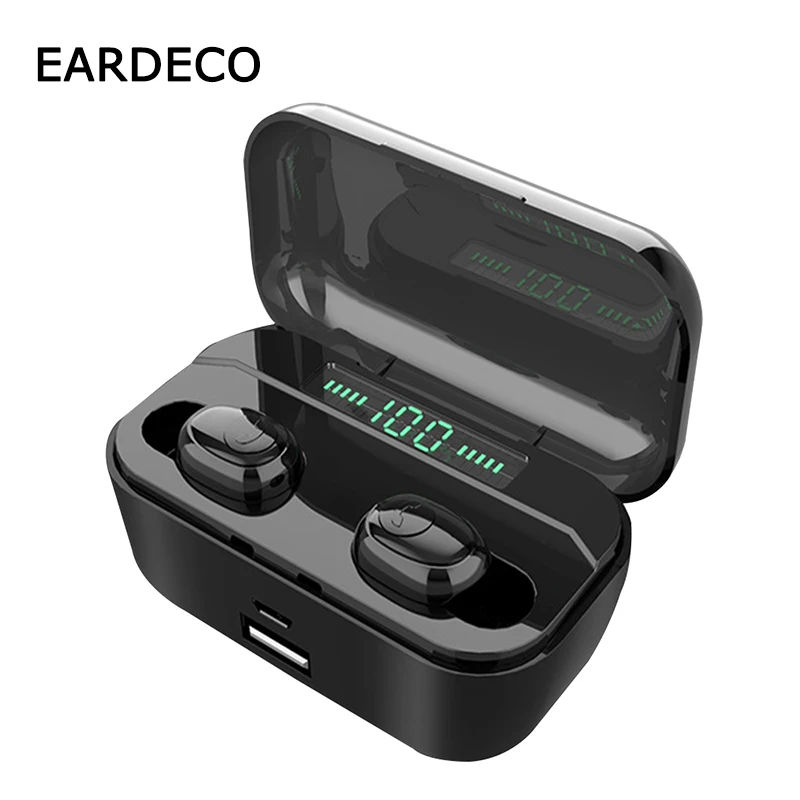 

EARDECO Led Display Original Earphone Bluetooth 5.0 Wireless Bluetooth Stereo Earphones Earbuds 2200mAh Power Bank Waterproof