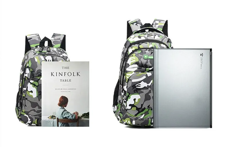 NIBESSER два размера камуфляжные водонепроницаемые школьные сумки для девочек и мальчиков Детский рюкзак Детская сумка для книг Mochila Escolar школьный рюкзак