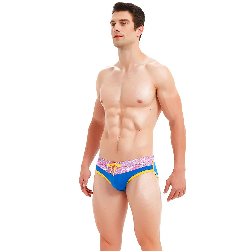 Men's Swimming Trunks Briefs Male Beach Shorts Bathing Suit Swimsuit Man 2021 Surf  Bikini Panties Blue Swimwear
