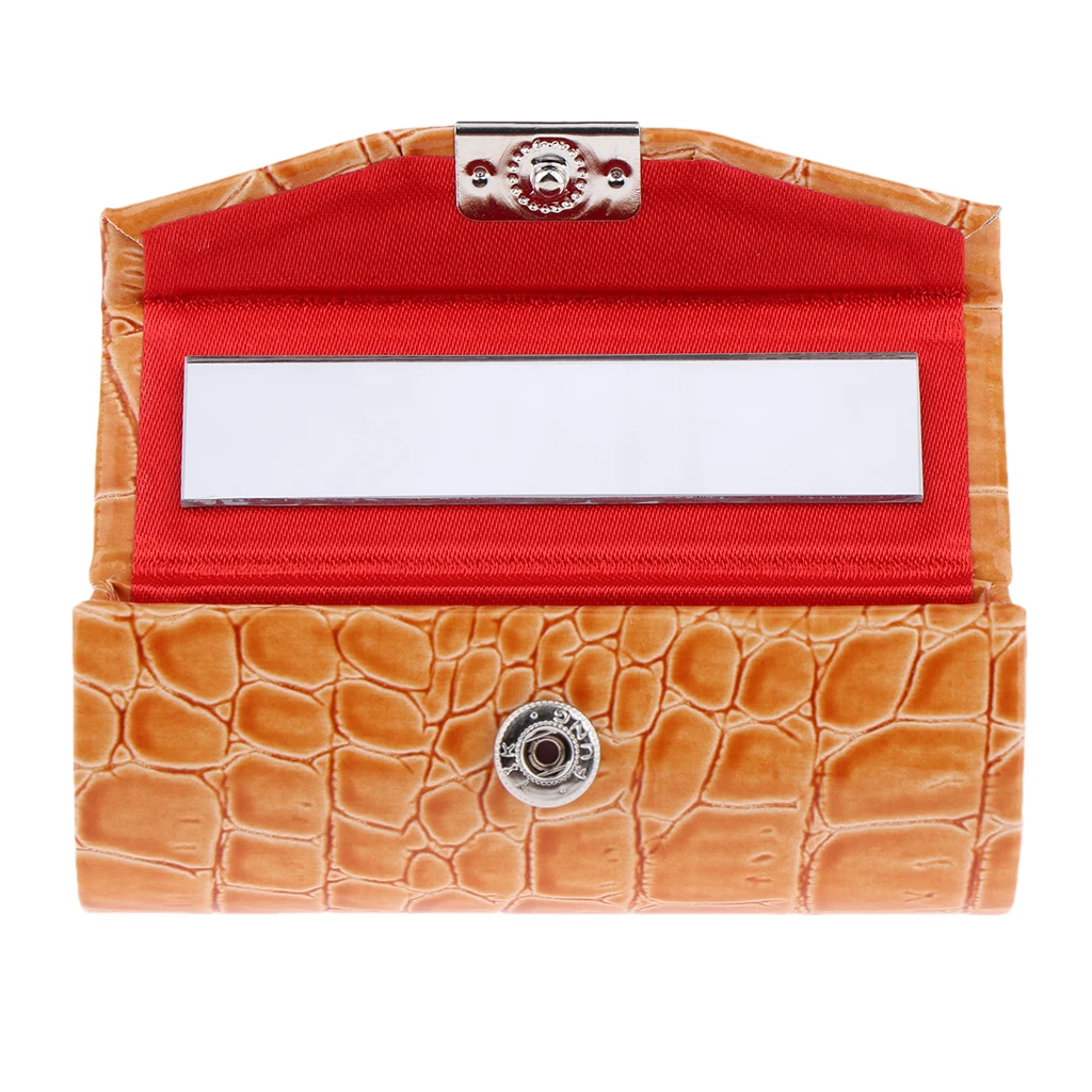 Elegant Design Soft Leather Lipstick Case Holder Bag With Flocking Liner