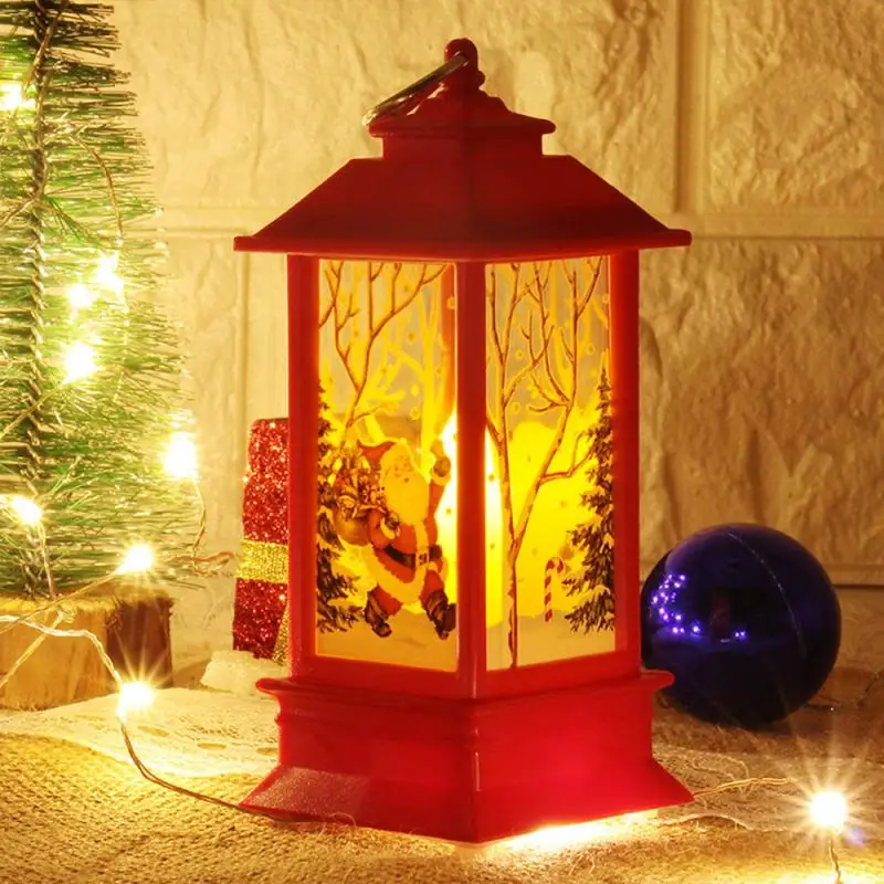 Светодиодный светильник для рождественской свечи с держателем, светодиодный светильник для чая, свечи, клетки, лося, Санты, подсвечник, рождественские украшения для дома, Новогоднее украшение
