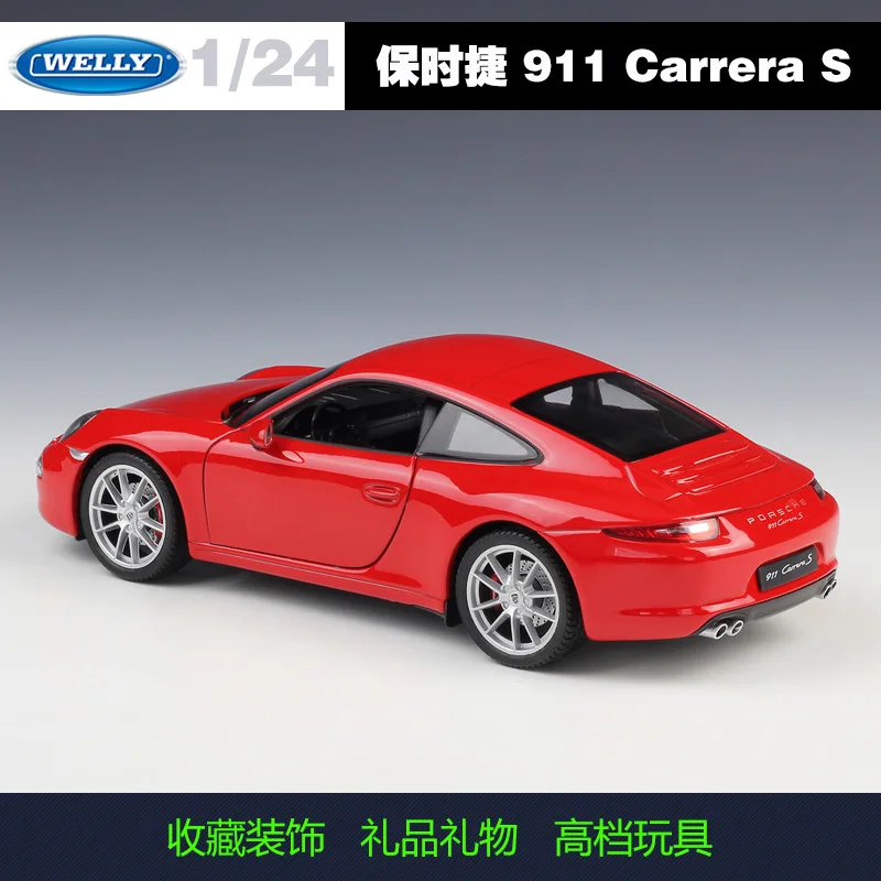 Welly 1:24 Porsche 911 CARRERA S сплав модель автомобиля Diecasts& игрушечные транспортные средства коллекционные подарки не-пульт дистанционного управления Тип транспортная игрушка