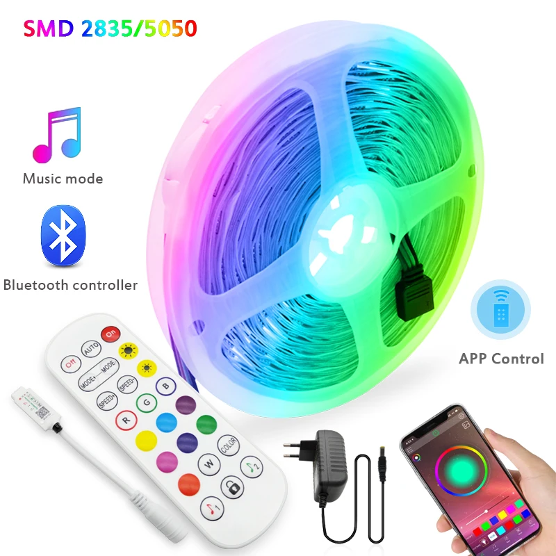 Bluetooth светодиодный свет Спальня SMD2835/5050 синхронизация музыки Цвет изменение