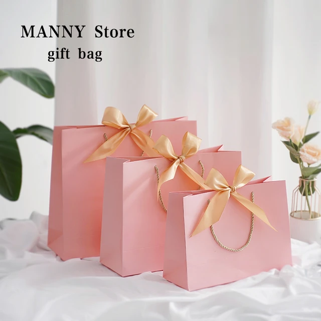 10 Pcs Small Bags For Jewelry Kraft Paper Gift Bag With Handle Present  Cosmetics Gift Bag Wedding Party Birthday Favors Packing - AliExpress