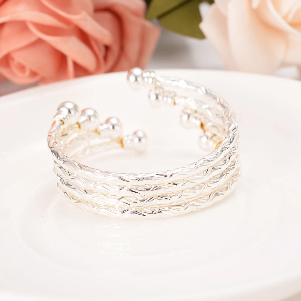 Small silver plated Bracelet&Bangles for Baby/Girls/Boy Charm Beads Bracelet Small Bell/Heart Jewelry Child Party Gifts 2