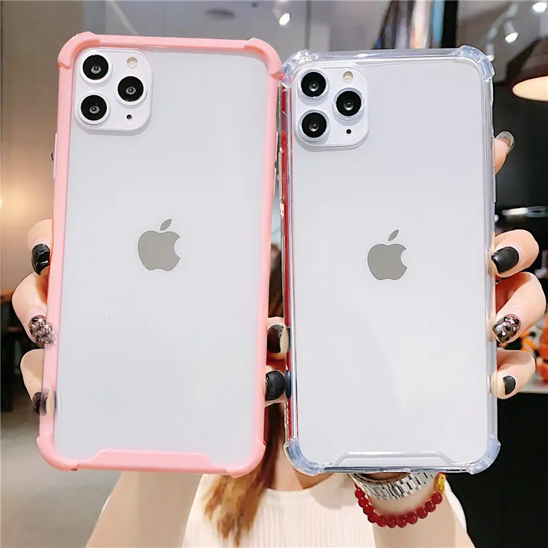 Lovebay прозрачный противоударный чехол для iPhone 11 Pro X XR XS Max 7 8 Plus, яркий однотонный чехол для телефона s, твердая акриловая задняя крышка